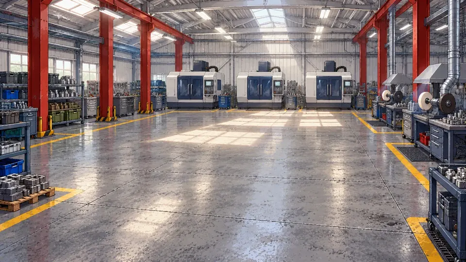 L'atelier de l'usine et ses machines